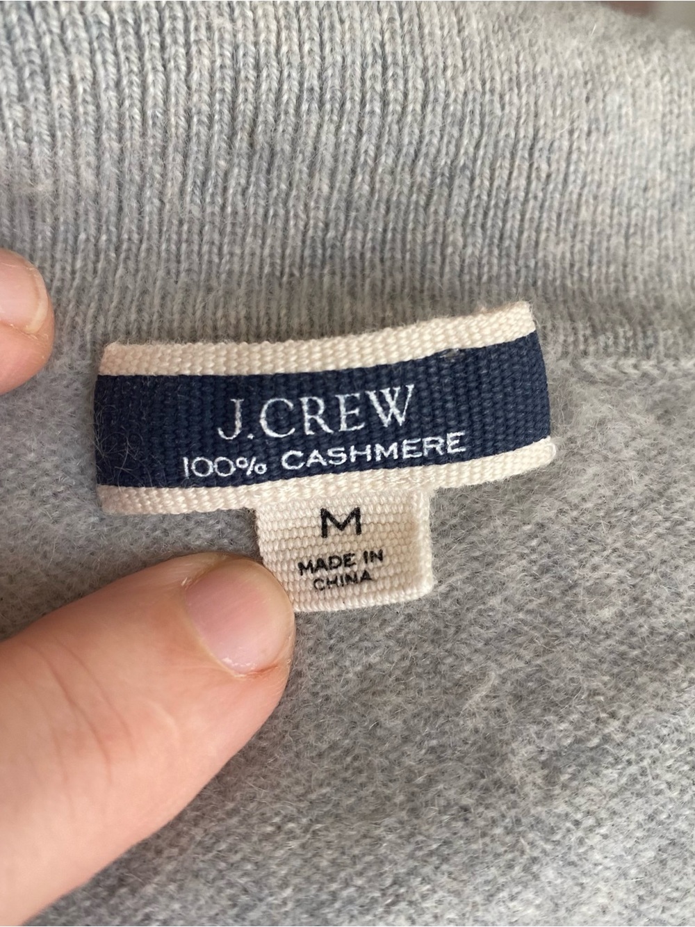 J. Crew 100% Cashmere Light Gray V-Neck Collared Polo Sweater EUC - Picture 8 of 12